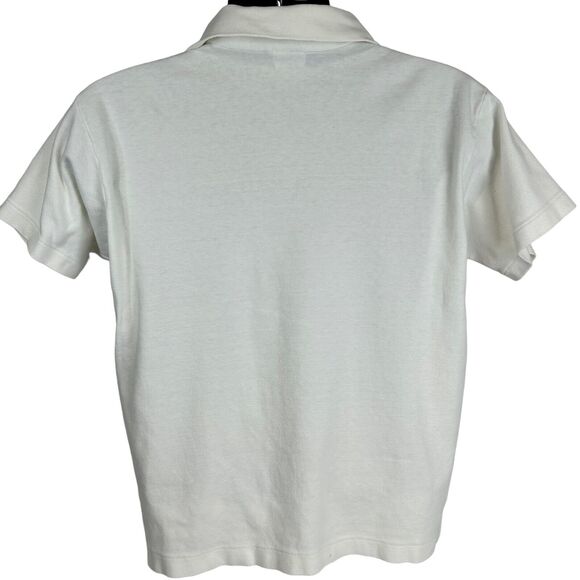 Vintage China Ancient Technology Exhibit Polo Shirt Mens Medium 1984 80s White - Picture 3 of 9